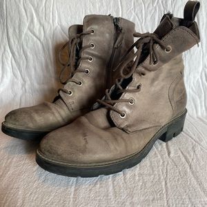 Browns grey leather ankle boots